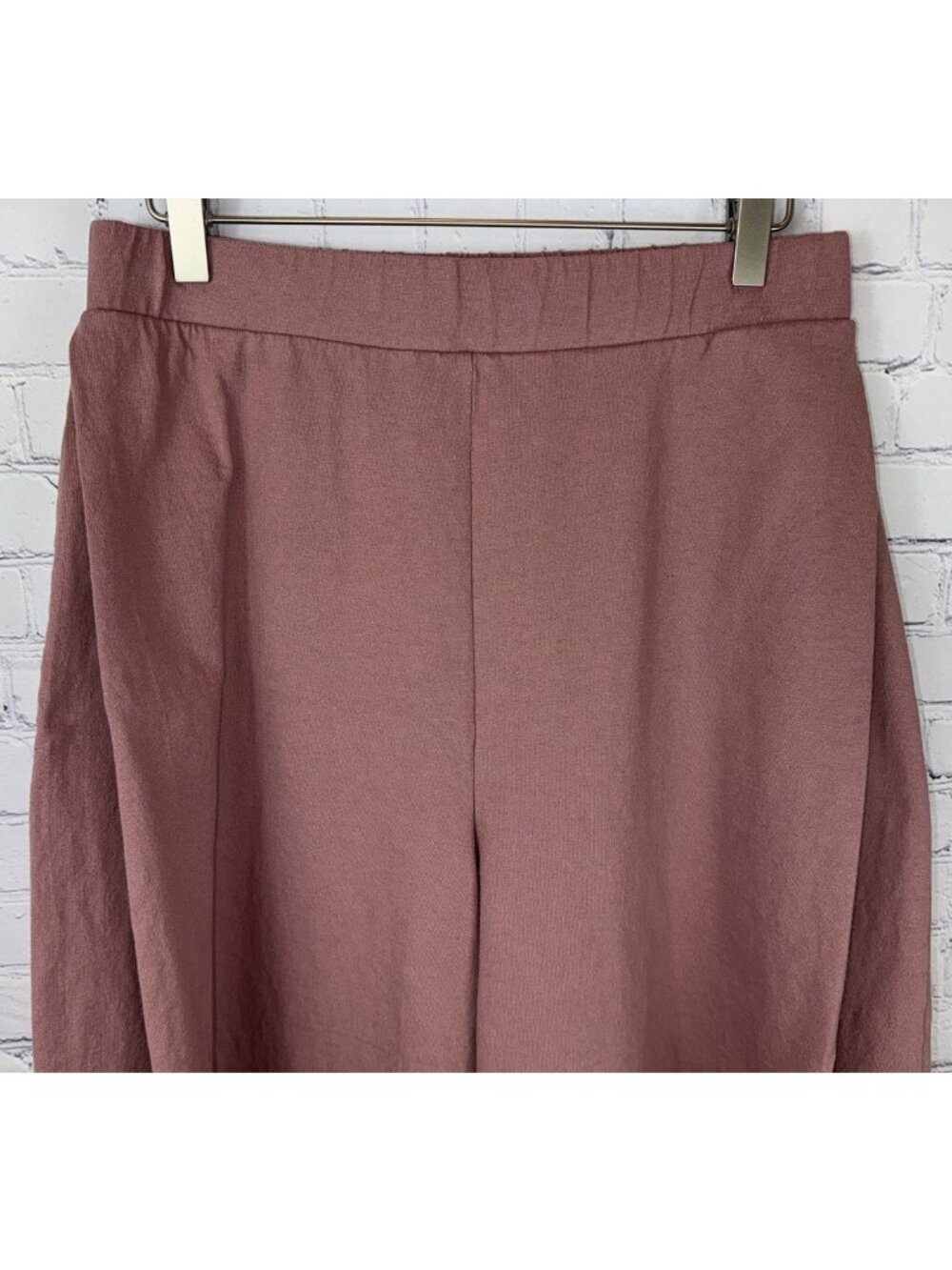 FREE PEOPLE BEACH Mauve Wide Leg Knit Lounge Pants Boho Fit Pockets Size Medium - Picture 2 of 7